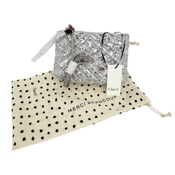 CLARE V. Estelle Crossbody Clutch in Specchio Puffy Woven - Picture 5 of 15